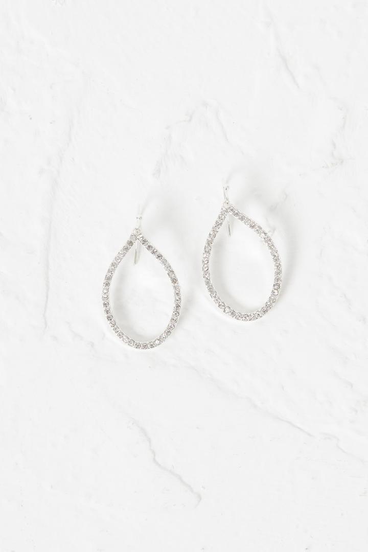 French Connenction Crystal Tear Drop Earrings