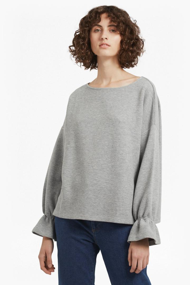 French Connenction Ellen Fluted Sleeve Textured Jumper