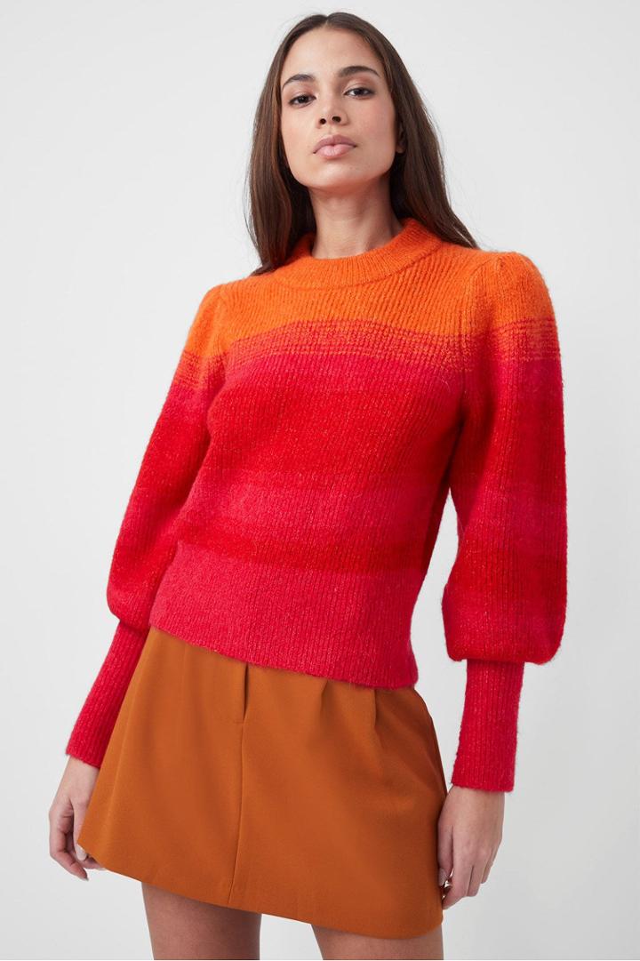 French Connection Alpaca Space Dye Cropped Balloon Sleeve Sweater