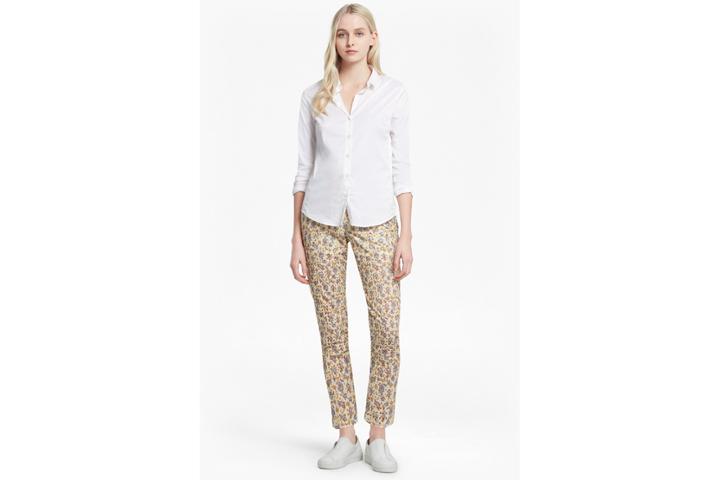 French Connection Niko Broderie Printed Cotton Trousers