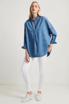 Fcus Tidore Chambray Popover Shirt