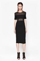 French Connection Linear Mesh Midi Dress