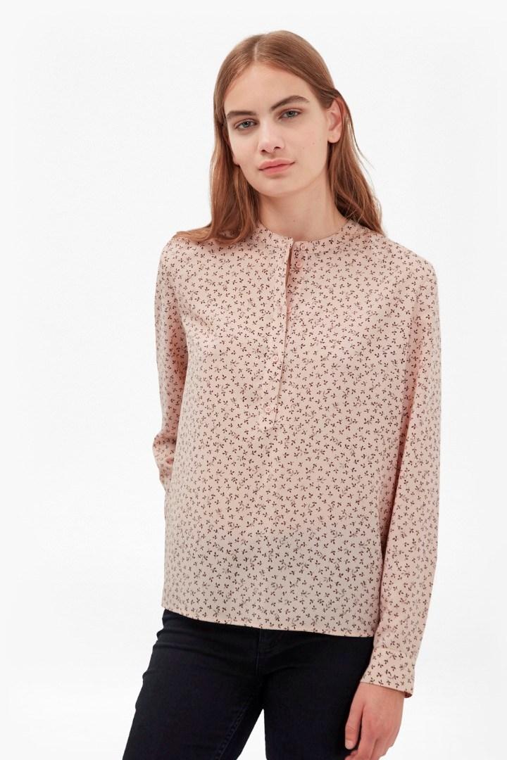 French Connection Falaise Fleur Grandad Collar Shirt