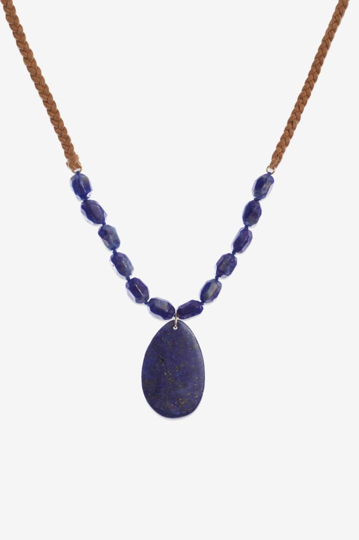 French Connection Braided Semi Precious Stone Pendant