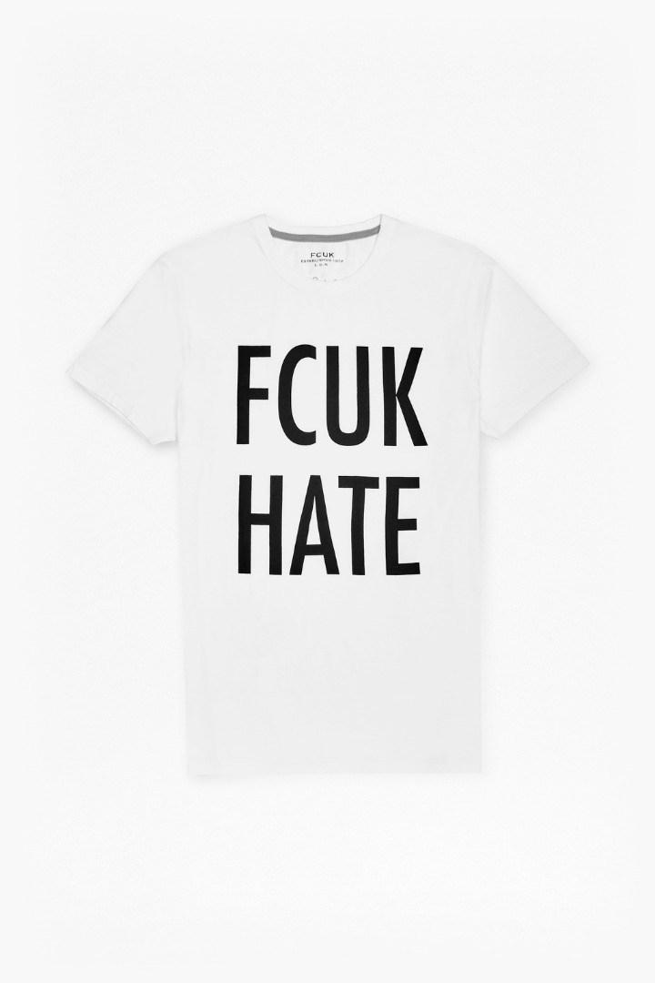 French Connection Fcuk Hate Slogan T-shirt