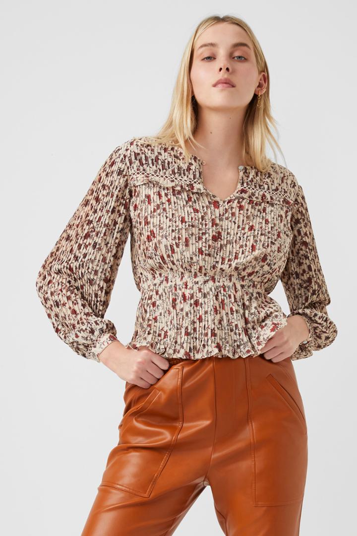 French Connection Alison Recycled Ggt Pleated Top