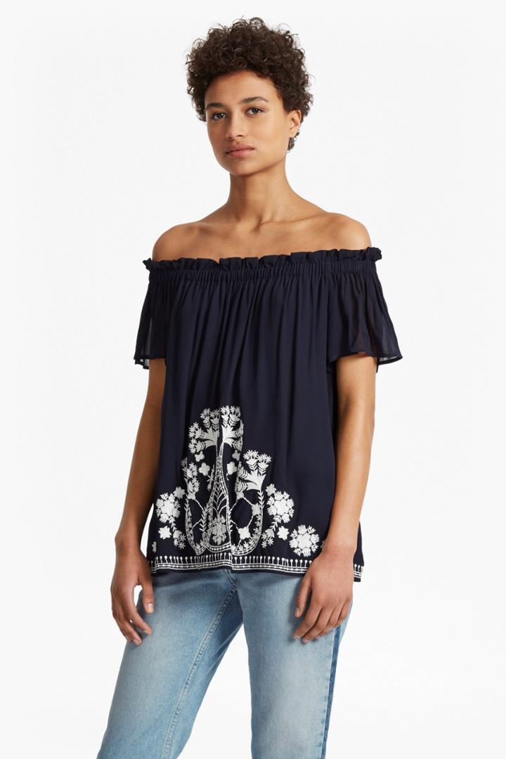 French Connection Kiko Stitch Off The Shoulder Top