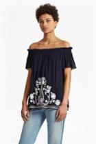 French Connection Kiko Stitch Off The Shoulder Top