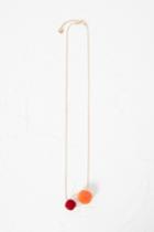 French Connection Beach Twin Pom Pom Necklace