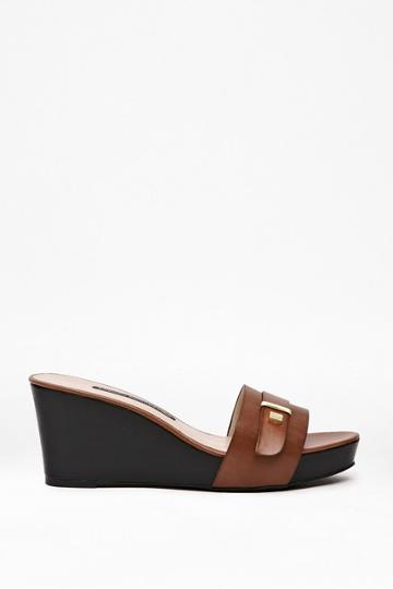 French Connection Sadelle Leather Wedged Sandals
