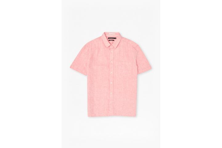 French Connection Linen Chambray Short Sleeve Shirt