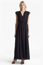 French Connection Sophie Sheer Tie Waist Maxi Dress