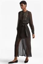 Fcus Donna Sheer Embroidered Maxi Dress