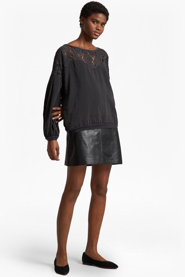 Fcus Lassia Cupro Lace Yoke Top