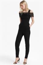 French Connection Petra Lace Beau Cold Shoulder Jumpsuit