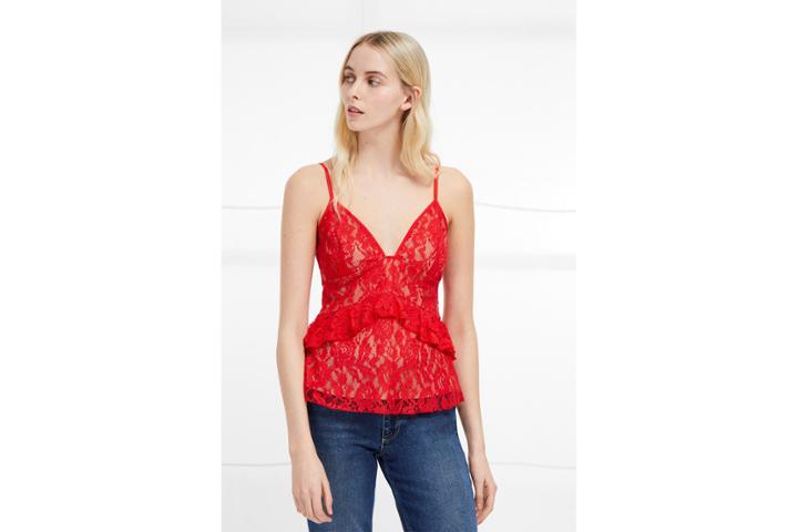 French Connection Delos Lucky Layer Lace Strappy Top
