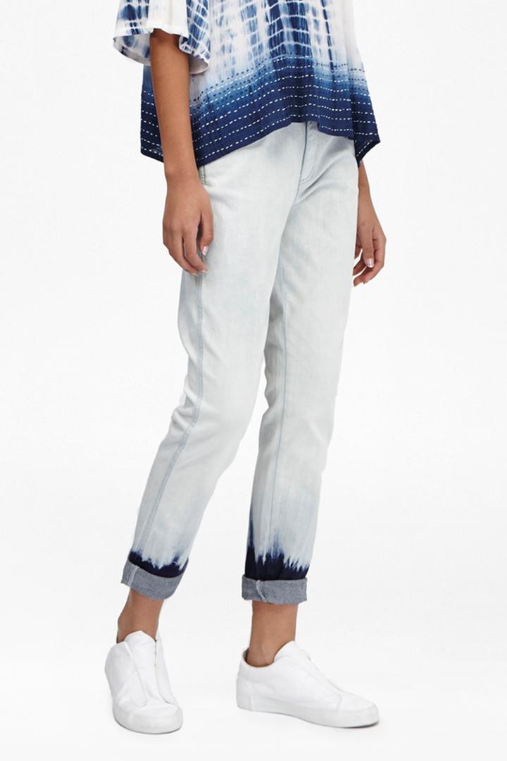 French Connection Tie Dye Hem Denim Jeans