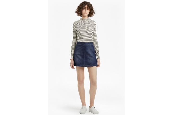 French Connection Canterbury Zipped Denim Skirt