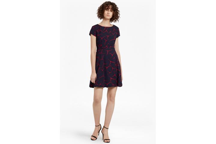 French Connection Rosalind Drape Fit And Flare Dress