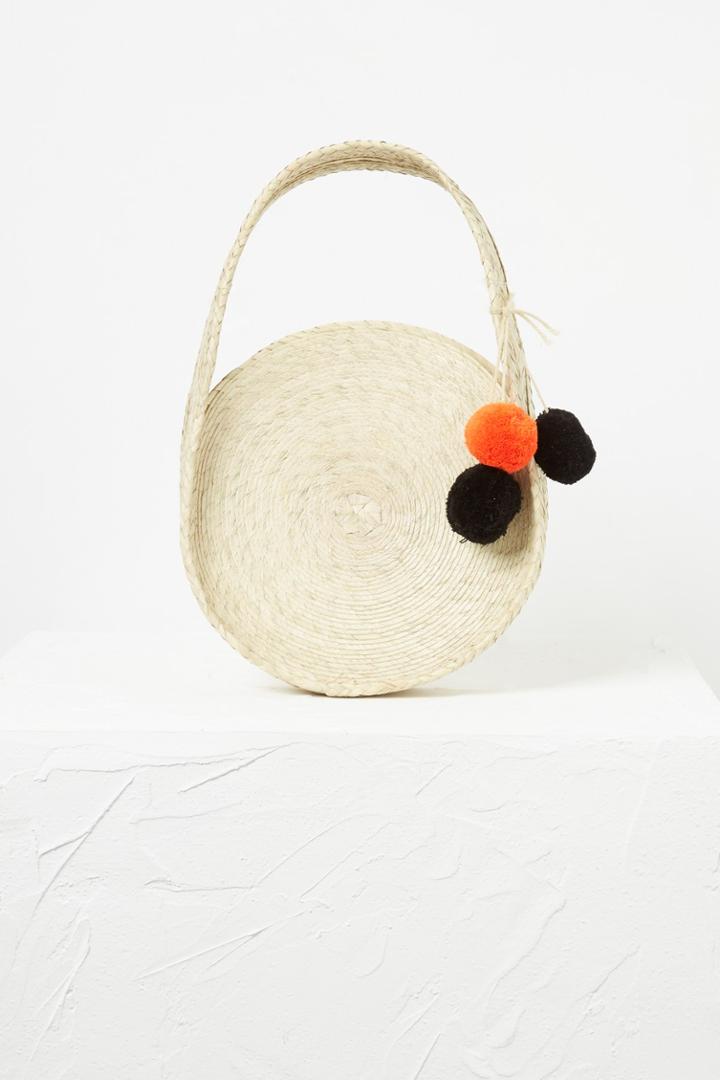 French Connection Kai Mini Palm Leaf Circle Bag