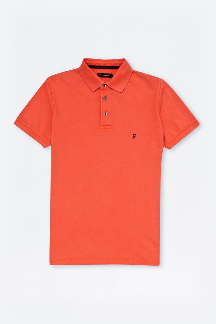 French Connection Simple Garment Dye Polo Shirt