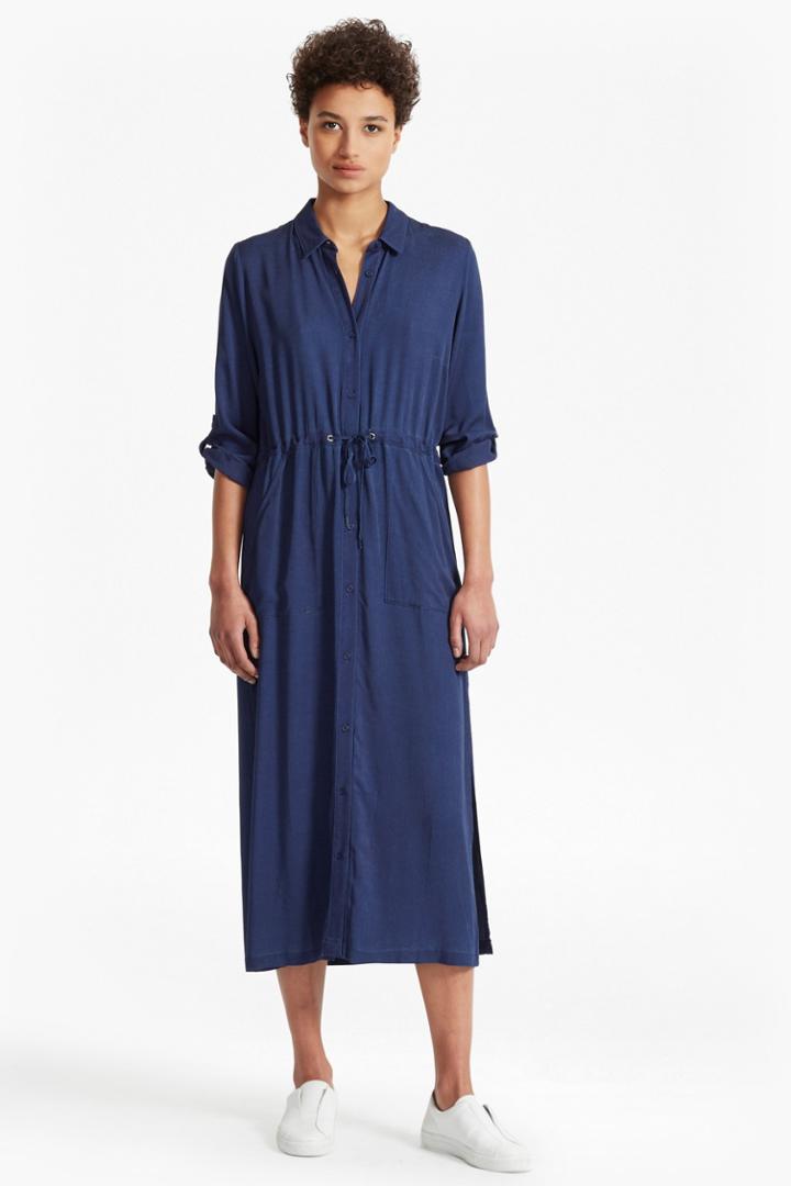 French Connection Altman V Solid Maxi Shirt Dress