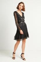 French Connenction Bella Sparkle Embellished Lace Dress