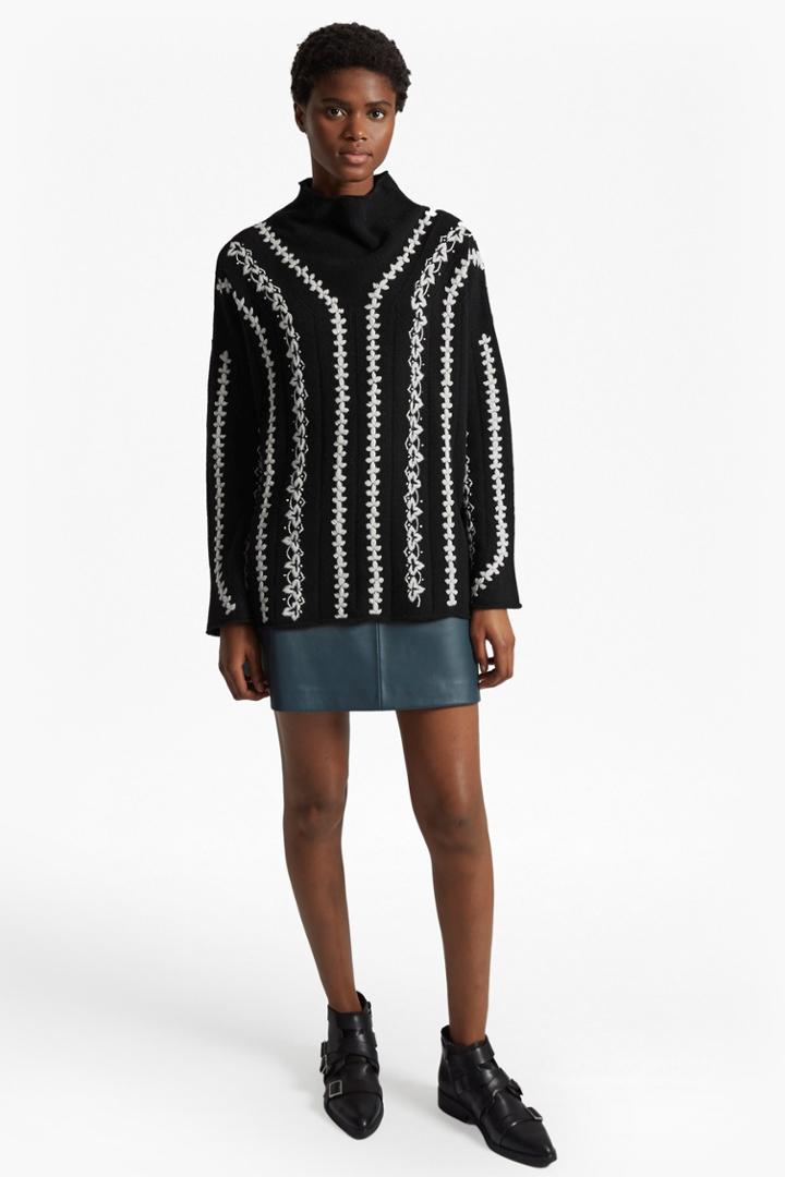 Fcus Ella Embroidered Wool Blend Jumper