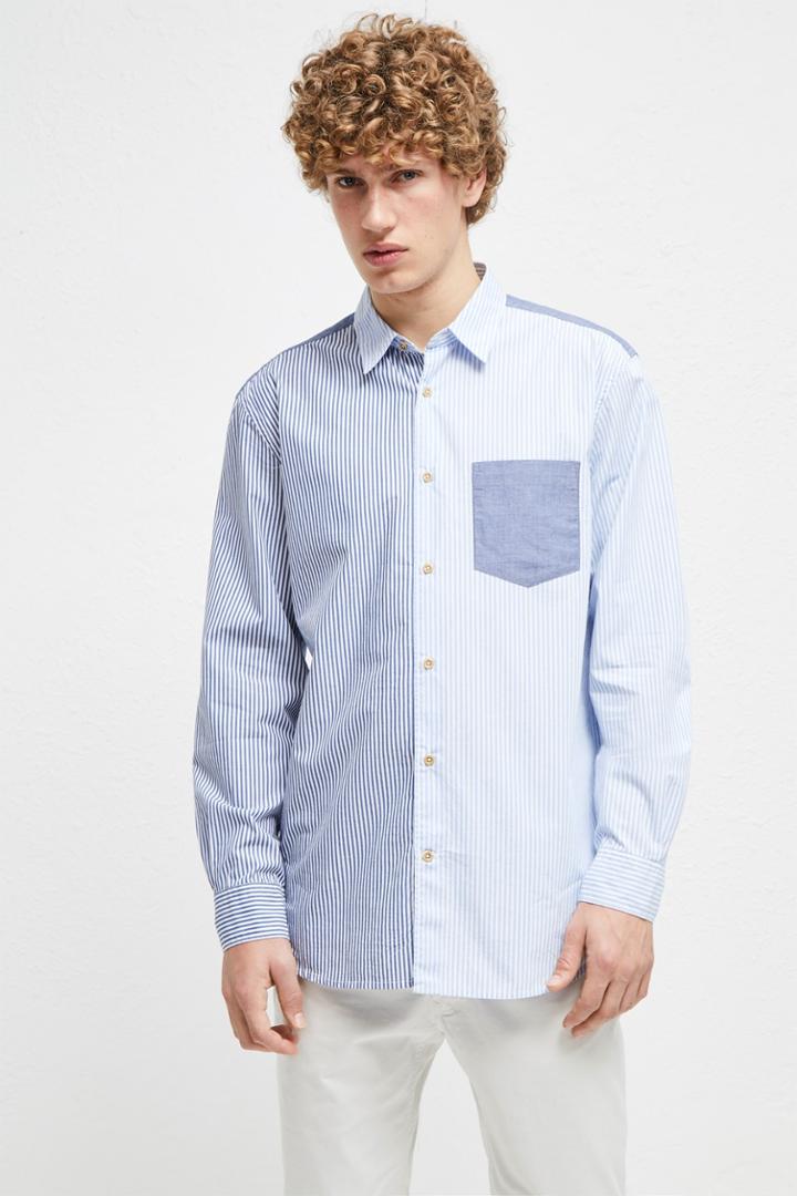 Fcus Patchwork Stripe Shirt