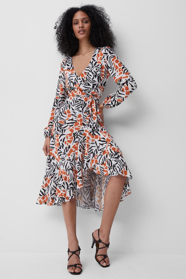 French Connection Afra Verona Drape Midi Dress