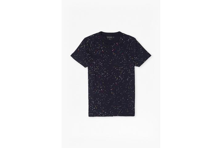 French Connection Star Splatter Slim Fit Printed Jersey T-shirt