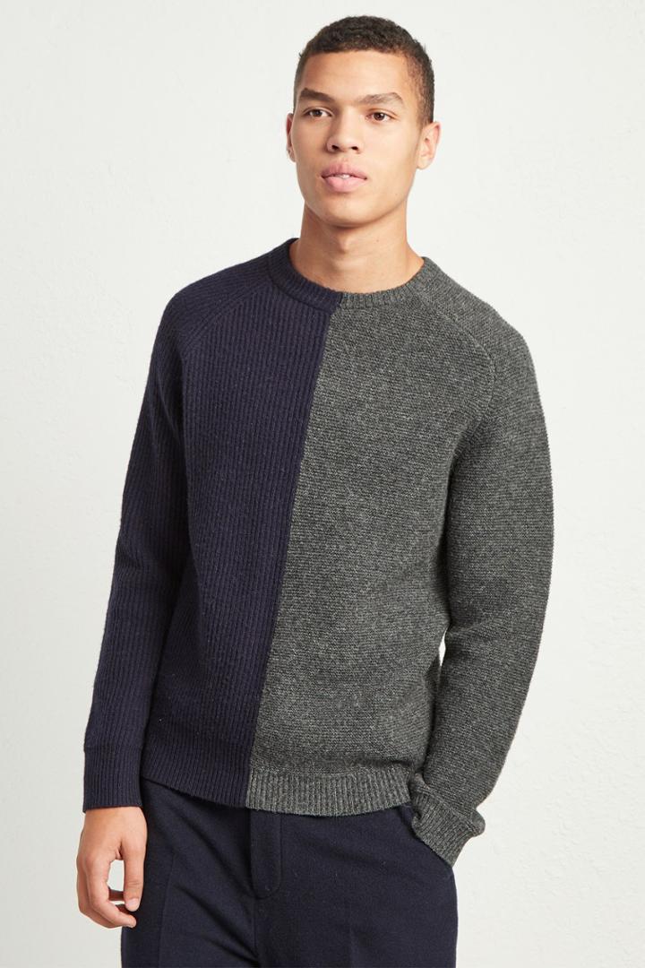 French Connenction Multi Textured Lambs Wool Jumper