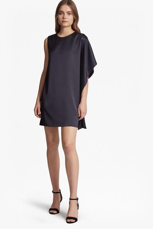French Connection Sasha Satin Fluted Mini Dress