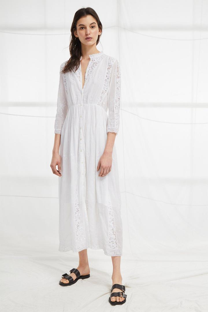 French Connection Alimos Broderie Midi Dress
