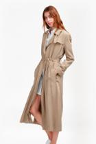 French Connection Sidewalk Drape Belted Duster Coat