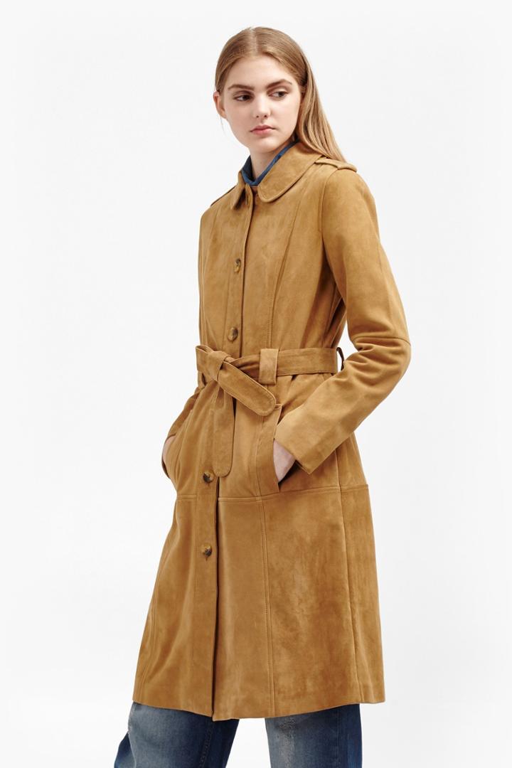 French Connection Tara Suede Belted Coat