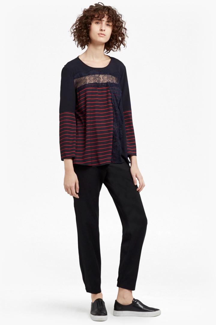 French Connenction Isabella Light Striped Crepe Top