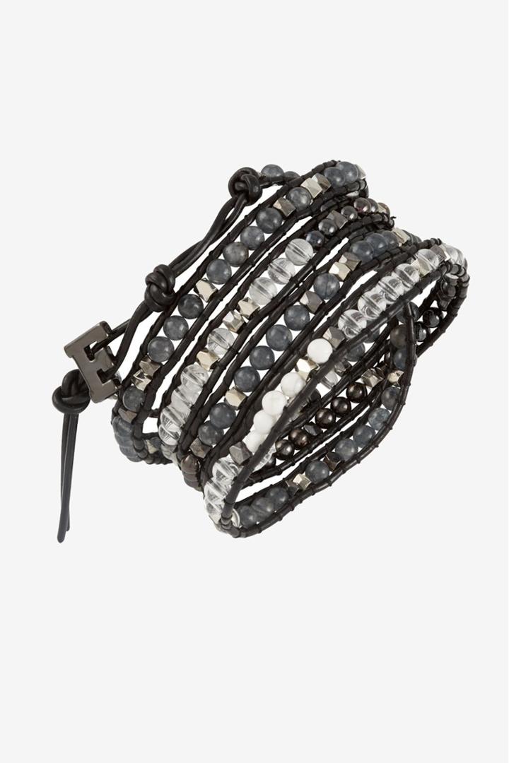 French Connection Semi Bead Wrap Bracelet