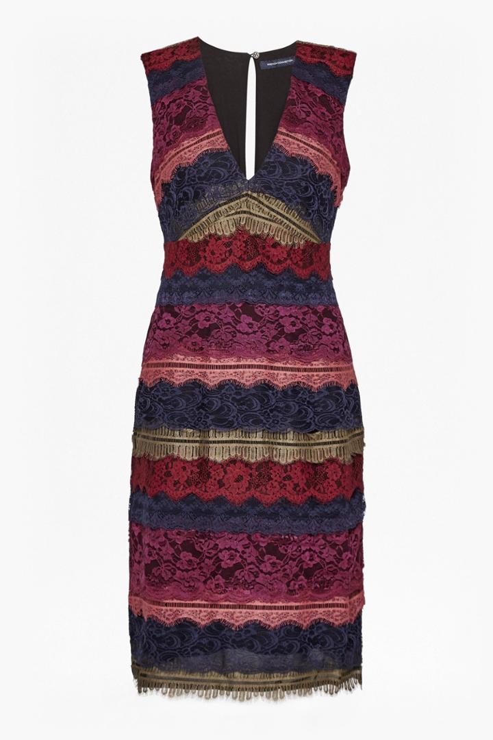 French Connection Dallaway Stripe Lace Pencil Dress