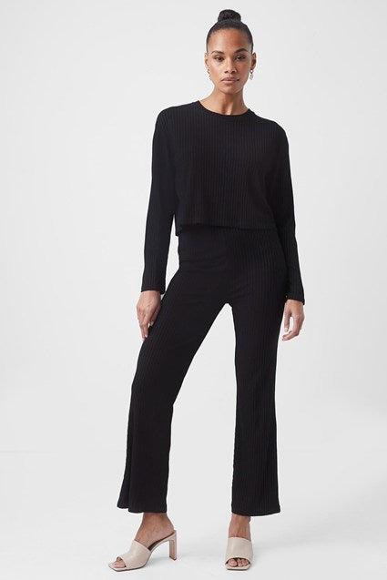 French Connection Pila Ribbed Jersey Long Sleeve Top