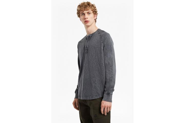 French Connection Garment Dyed Slub Jersey Top
