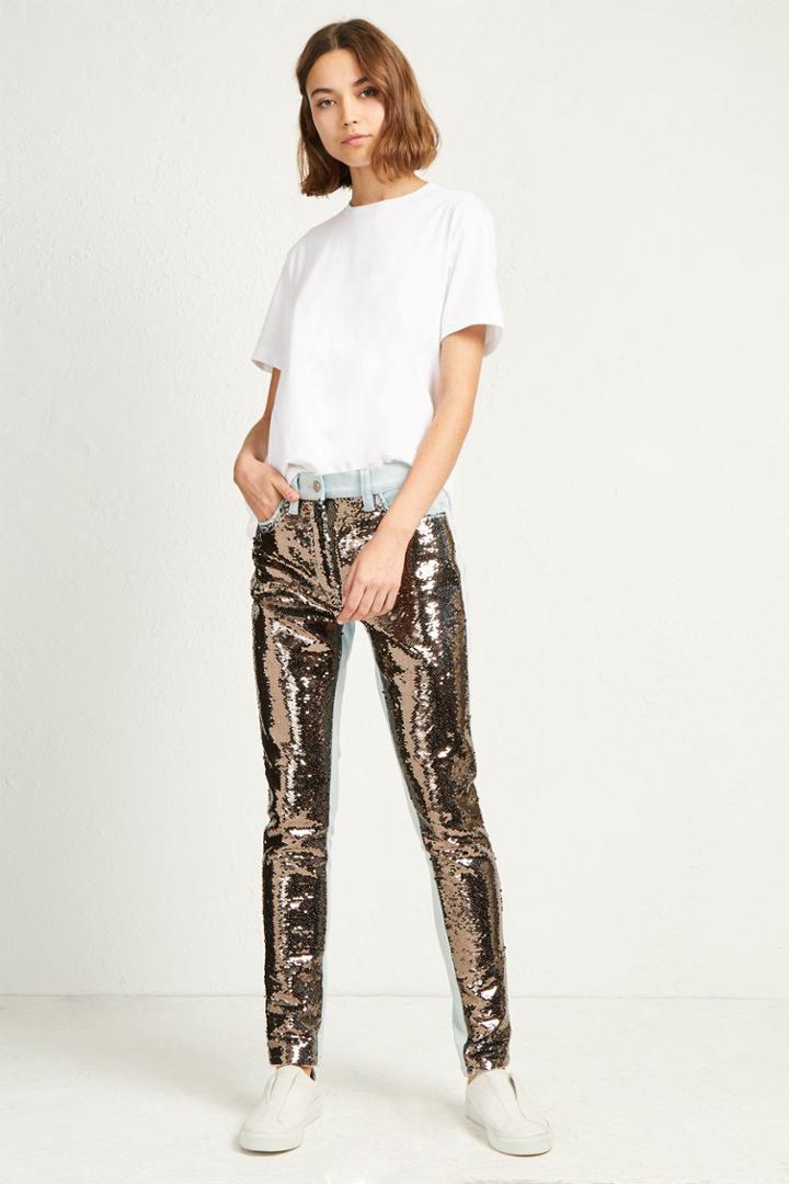 French Connenction May Sequin Mix Skinny Jeans