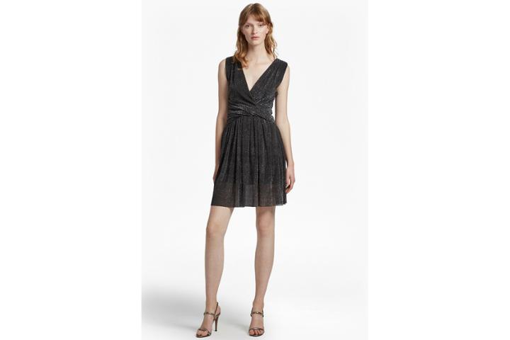 French Connection Marcelle Shimmer Jersey V Neck Dress
