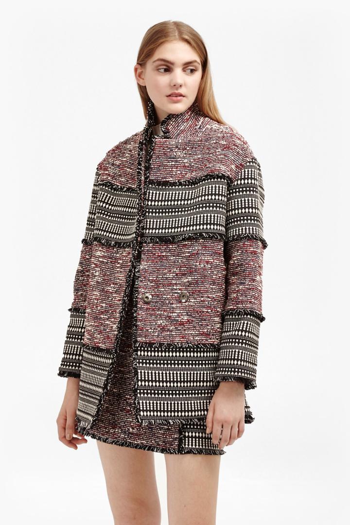 French Connection Pixel Mix Cotton Coat