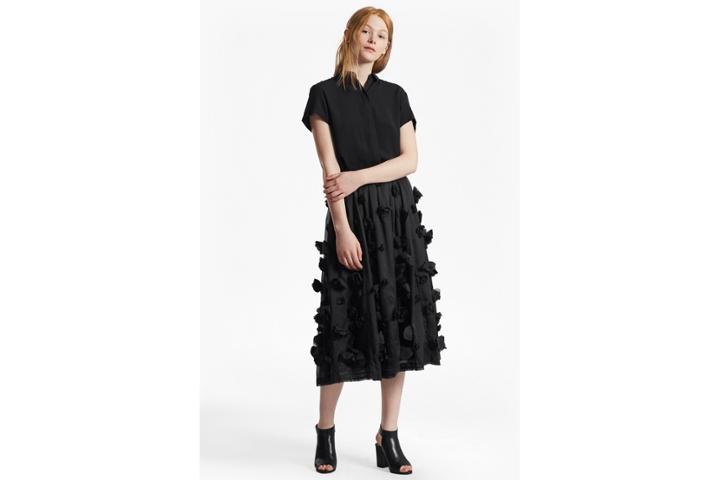 French Connection Agnes Floral Applique Midi Skirt