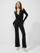French Connection Safi Ribbed Jersey Long Sleeve Jumpsuit