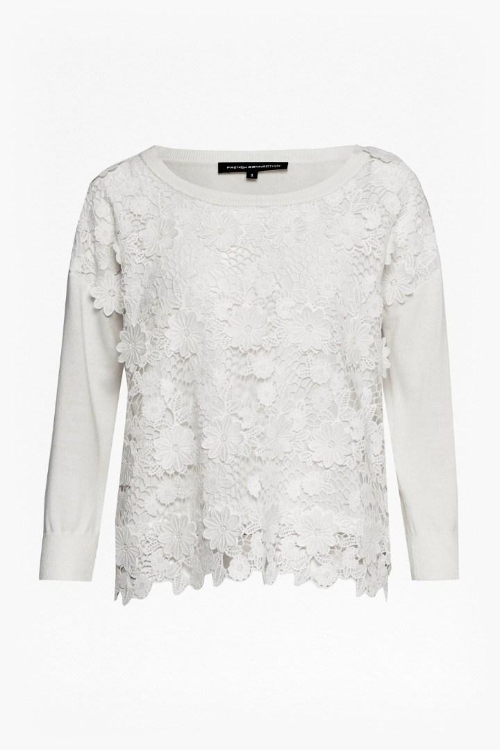 French Connection 3d Crochet Knitted Jumper