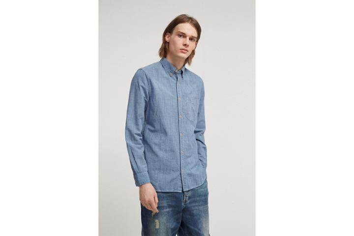 French Connection Linen Gingham Overdyed Shirt