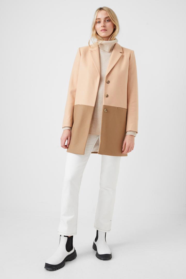 French Connection Fava Platform Felt Coat