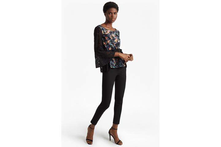 French Connection Delphine Crepe Light Bell Sleeve Top